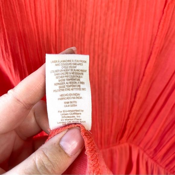 Free People Toosaloosa Slub Meadows Midi Coral Orange Dress Size Medium - Picture 8 of 11